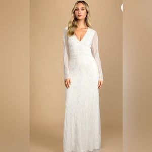 Lulus Vintage Style Beaded Wedding Dress